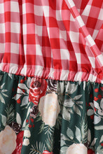 Load image into Gallery viewer, Red floral gingham mom&amp;me dress
