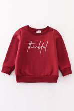 Load image into Gallery viewer, Maroon thankful fleece mom&amp;me sweatshirt
