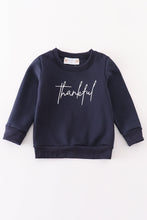 Load image into Gallery viewer, Navy thankful fleece mom&amp;me sweatshirt
