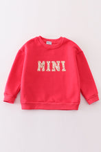 Load image into Gallery viewer, Red MAMA&amp;MINI applique fleece mom&amp;me sweatshirt
