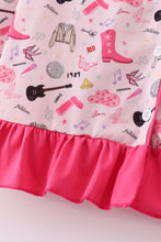 Load image into Gallery viewer, Magenta music fan mom&amp;me pajamas set
