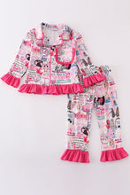 Load image into Gallery viewer, Pink music fan print girl pajamas set
