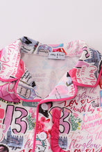 Load image into Gallery viewer, Pink music fan print girl pajamas set
