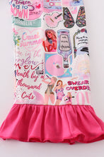 Load image into Gallery viewer, Pink music fan print girl pajamas set
