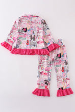 Load image into Gallery viewer, Pink music fan print girl pajamas set
