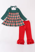 Load image into Gallery viewer, Forest merry christmas plaid girl set
