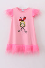 Load image into Gallery viewer, Pink character print girl dress
