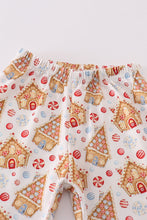 Load image into Gallery viewer, Christmas gingerbread house print boy pajamas set
