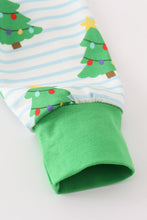 Load image into Gallery viewer, Green christmas tree print zip romper
