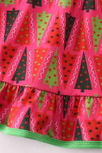 Load image into Gallery viewer, Red christmas tree ruffle dress
