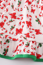 Load image into Gallery viewer, Christmas candy cane ruffle dress
