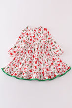 Load image into Gallery viewer, Christmas candy cane ruffle dress
