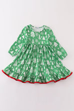 Load image into Gallery viewer, Green christmas tree ruffle dress
