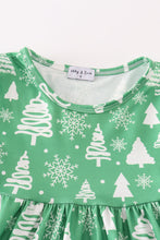 Load image into Gallery viewer, Green christmas tree ruffle dress
