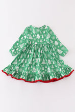 Load image into Gallery viewer, Green christmas tree ruffle dress
