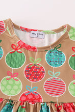 Load image into Gallery viewer, Green christmas ornaments print dress
