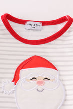 Load image into Gallery viewer, Red christmas santa claus applique stripe girl bloomer set
