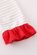 Load image into Gallery viewer, Red christmas santa claus applique stripe girl set
