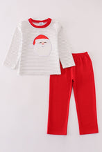 Load image into Gallery viewer, Red christmas santa claus applique stripe boy set
