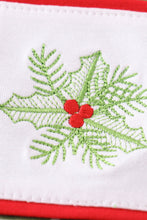 Load image into Gallery viewer, Green christmas holly embroidery boy set
