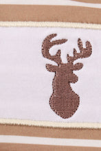 Load image into Gallery viewer, Brown stripe antler embroidery boy bubble
