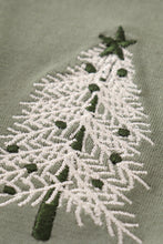 Load image into Gallery viewer, Sage christmas tree embroidery girl dress
