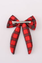 Load image into Gallery viewer, Red plaid girl hair sailor bow
