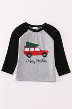 Load image into Gallery viewer, Christmas car tree print boy top
