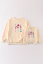 Load image into Gallery viewer, Yellow nutcracker embroidery mom&amp;me fleece sweatshirt
