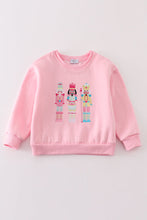 Load image into Gallery viewer, Pink nutcracker embroidery mom&amp;me fleece sweatshirt
