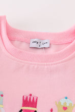 Load image into Gallery viewer, Pink nutcracker embroidery mom&amp;me fleece sweatshirt
