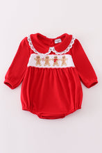 Load image into Gallery viewer, Red christmas gingerbread embroidery girl bubble
