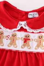 Load image into Gallery viewer, Red christmas gingerbread embroidery girl bubble
