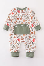 Load image into Gallery viewer, Merry christmas print zip boy romper
