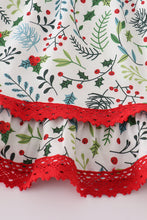 Load image into Gallery viewer, Christmas print ruffle dress
