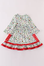 Load image into Gallery viewer, Christmas print ruffle dress
