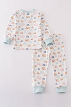 Load image into Gallery viewer, Watercolor rainbow print boy pajamas set
