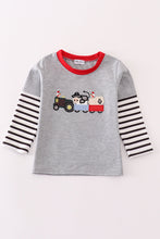 Load image into Gallery viewer, Grey farm applique boy top
