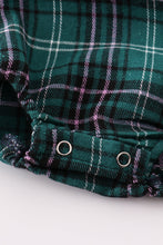 Load image into Gallery viewer, Green plaid boy button down bubble
