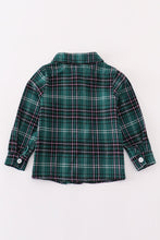 Load image into Gallery viewer, Green plaid boy button down shirt
