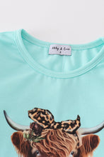 Load image into Gallery viewer, Mint cow print girl set
