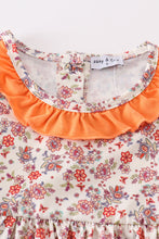 Load image into Gallery viewer, Coral floral cow applique dress
