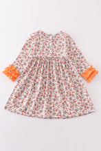 Load image into Gallery viewer, Coral floral cow applique dress
