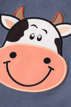 Load image into Gallery viewer, Blue cow applique boy set
