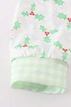 Load image into Gallery viewer, Green christmas holly print boy set
