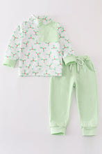 Load image into Gallery viewer, Green christmas holly boy jogger set
