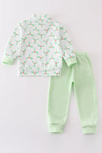 Load image into Gallery viewer, Green christmas holly boy jogger set
