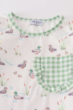 Load image into Gallery viewer, Sage duck print girl pajamas set
