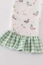 Load image into Gallery viewer, Sage duck print girl pajamas set
