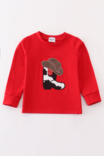 Load image into Gallery viewer, Red boots applique boy top
